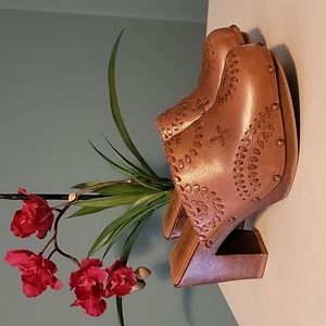 JACK‎ ROGERS Ali Chesnut Brown Woven Leather Mules 8